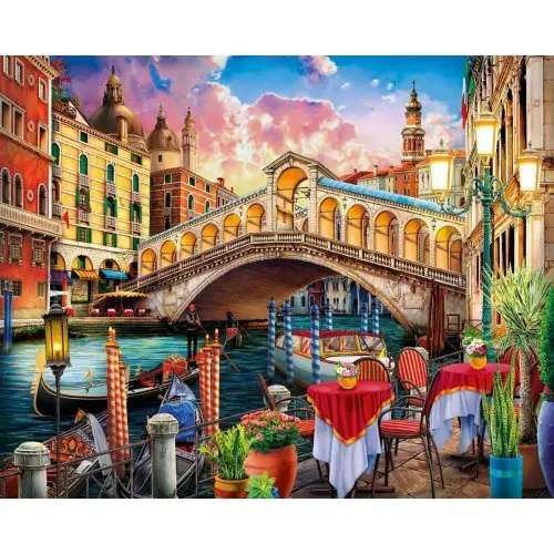 Figured ART Malování podle čísel - BENÁTKY MOST RIALTO bez rámu 40 x 50 cm