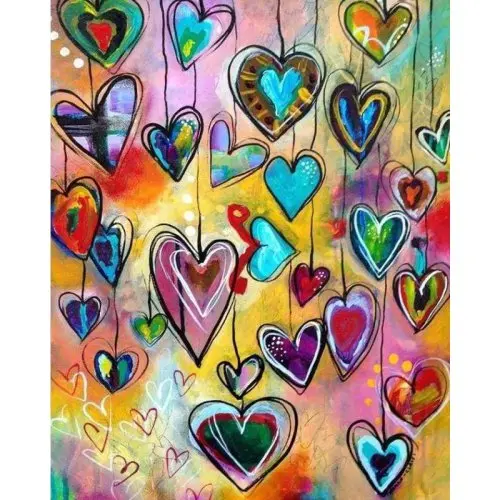 Figured ART Diamantové malování - SRDCE bez rámu 40 x 50 cm