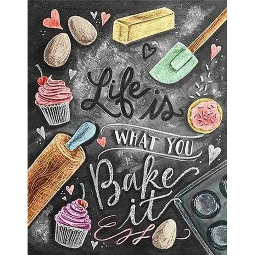 Figured ART Diamantové malování - BAKE IT bez rámu 40 x 50 cm