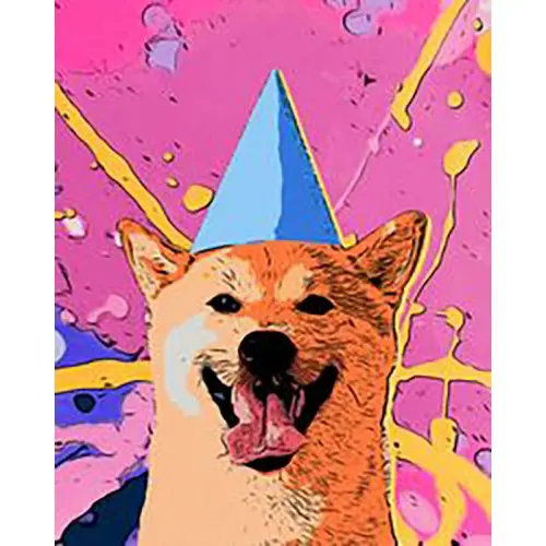 Figured ART Diamantové malování - ŠŤASTNÝ PES POP ART na rámu 40 x 50 cm