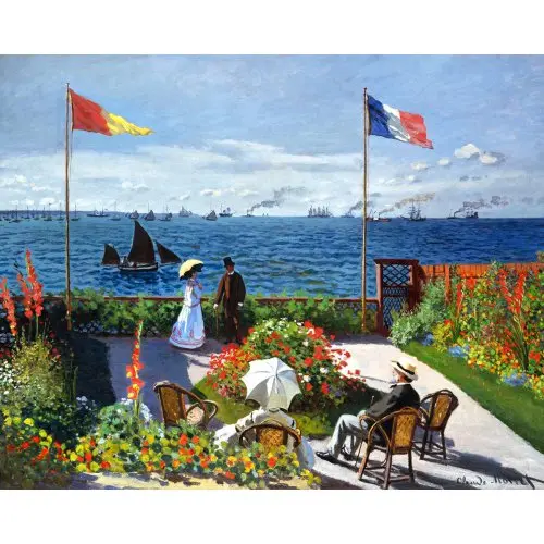 Figured ART Malování podle čísel - ZAHRADA v Sainte-Adresse,  Monet na rámu 40 x 50 cm