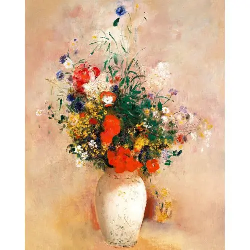 Figured ART Malování podle čísel - VÁZA S KVĚTY, Odilon Redon na rámu 40 x 50 cm
