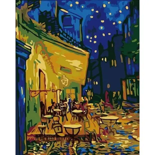 Figured ART Vyšívání křížkové sada - Van Gogh - Terasa kavárny v noci 32 x 40 cm