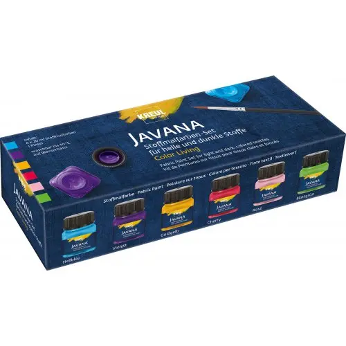Kreul Sada barev na světlý a tmavý textil JAVANA COLOR LIVING 6 x 20 ml
