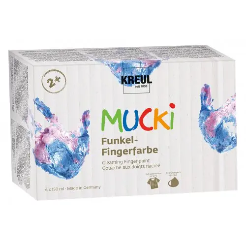 Mucki Sada Prstové barvy MUCKI 6 třpytivých barev