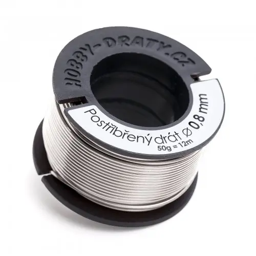 Manumi Postříbřený drát 0,8 mm/50 g -