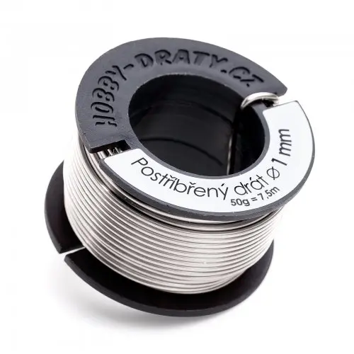 Hobby dráty manumi Postříbřený drát 1mm/50g