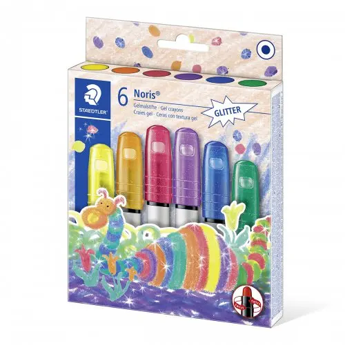 Voskovky STAEDTLER Noris Club, 6 třpytivých barev, gelové