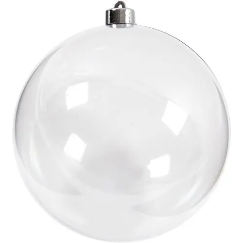 Creative Vánoční plastová baňka k dotvoření, průměr 15,6 cm, transparentní