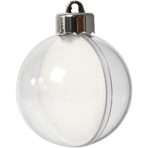 Creative Vánoční plastová baňka k dotvoření, průměr 6 cm, transparentní, 8 ks
