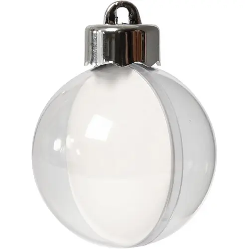 Creative Vánoční plastová baňka k dotvoření, průměr 5 cm, transparentní, 10 ks