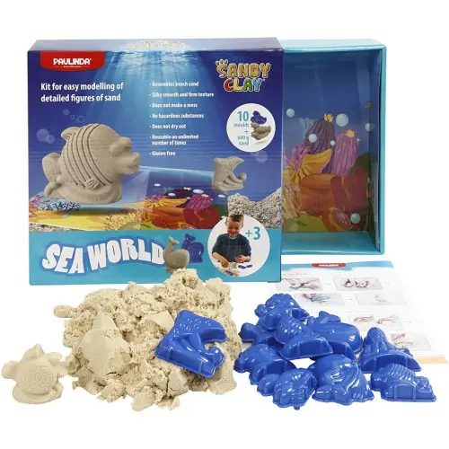 Creative SADA Kinetický písek Sandy Clay – magický tekutý písek MOŘSKÝ SVĚT