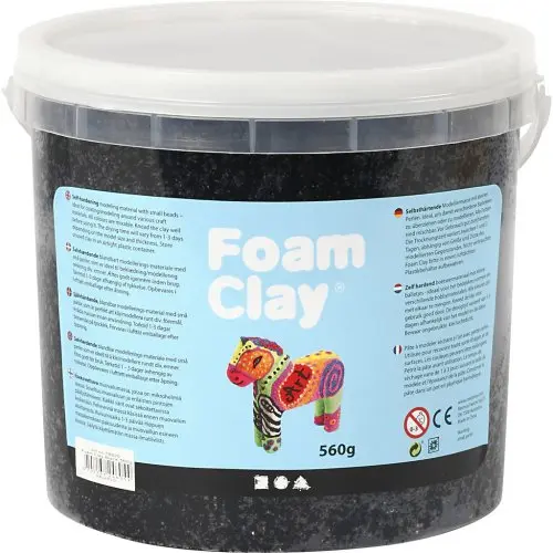 Creative Samotvrdnoucí modelovací pěnová kuličková hmota Foam Clay ČERNÁ 560 g