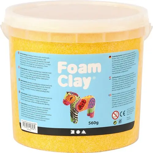 Creative Samotvrdnoucí modelovací pěnová kuličková hmota Foam Clay ŽLUTÁ 560g