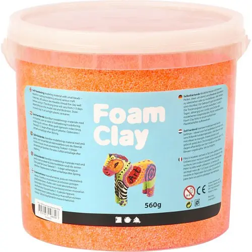 Creative Samotvrdnoucí modelovací pěnová kuličková hmota Foam Clay NEONOVÁ ORANŽOVÁ 560g