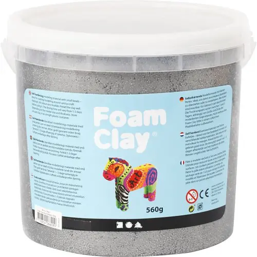Creative Samotvrdnoucí modelovací pěnová kuličková hmota Foam Clay STŘÍBRNÁ 560g