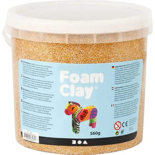 Creative Samotvrdnoucí modelovací pěnová kuličková hmota Foam Clay ZLATÁ 560g