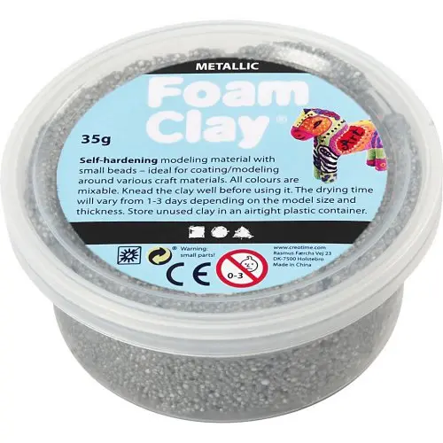 Creative Samotvrdnoucí modelovací pěnová kuličková hmota Foam Clay 35g STŘÍBRNA