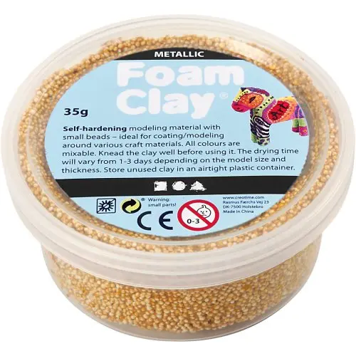 Creative Samotvrdnoucí modelovací pěnová kuličková hmota Foam Clay 35g ZLATÁ