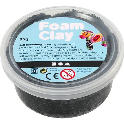 Creative Samotvrdnoucí modelovací pěnová kuličková hmota Foam Clay 35g ČERNÁ