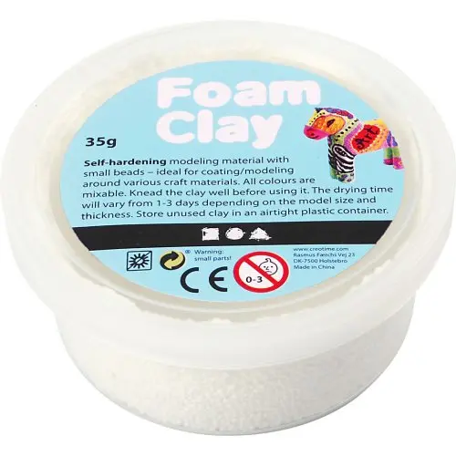 Creative Samotvrdnoucí modelovací pěnová kuličková hmota Foam Clay 35 g BÍLÁ
