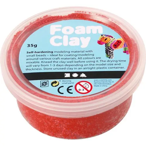 Creative Samotvrdnoucí modelovací pěnová kuličková hmota Foam Clay 35g ČERVENÁ