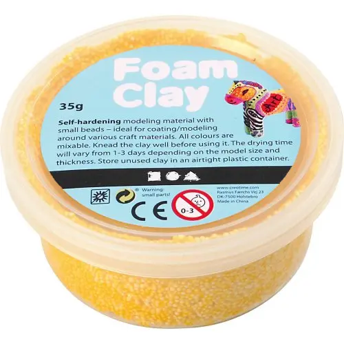 Creative Samotvrdnoucí modelovací pěnová kuličková hmota Foam Clay 35g ŽLUTÁ