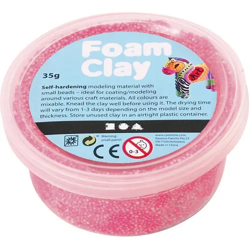 Creative Samotvrdnoucí modelovací pěnová kuličková hmota Foam Clay 35g NEON RŮŽOVÁ