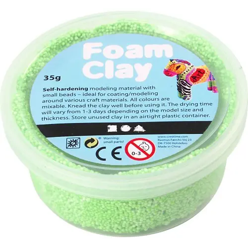 Creative Samotvrdnoucí modelovací pěnová kuličková hmota Foam Clay 35g NEON ZELENÁ