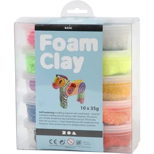 Creative Samotvrdnoucí modelovací pěnová hmota Foam Clay SADA 10 barev
