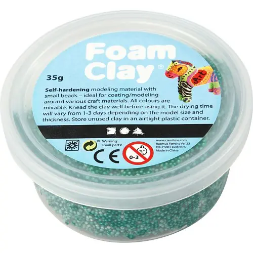 Creative Samotvrdnoucí modelovací pěnová kuličková hmota Foam Clay 35g TMAVÁ ZELENÁ