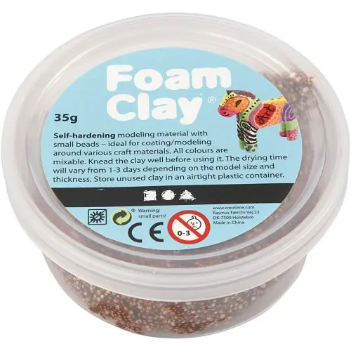 Creative Samotvrdnoucí modelovací pěnová kuličková hmota Foam Clay 35g HNĚDÁ