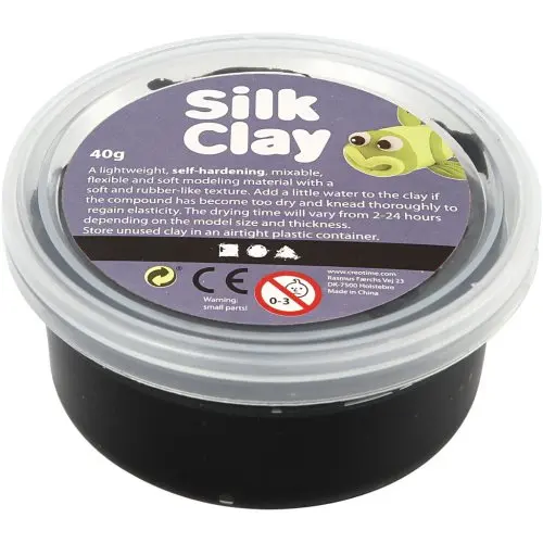 Creative Samotvrdnoucí modelovací lehká hmota Silk Clay 40g ČERNÁ