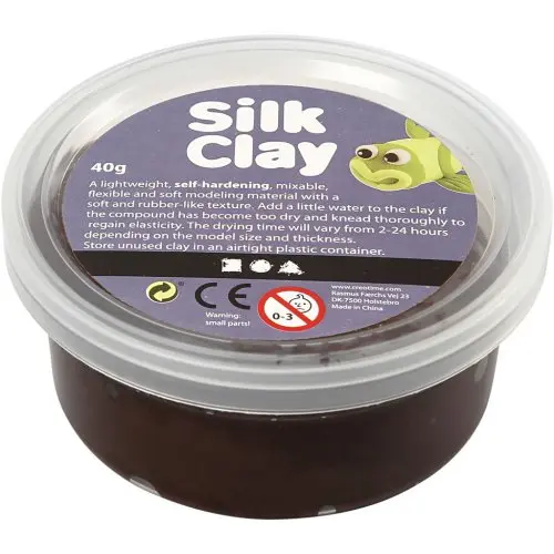 Creative Samotvrdnoucí modelovací lehká hmota Silk Clay 40g HNĚDÁ