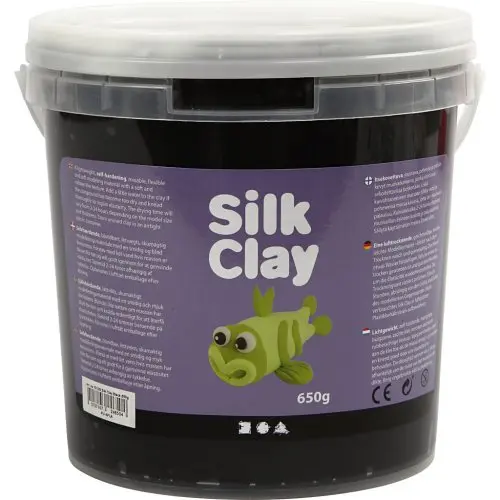 Creative Samotvrdnoucí modelovací lehká hmota Silk Clay ČERNÁ 650 g