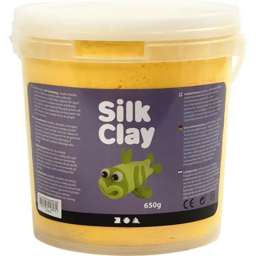 Creative Samotvrdnoucí modelovací lehká hmota Silk Clay  ŽLUTÁ 650 g