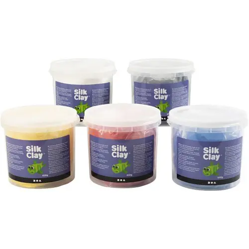 Creative Samotvrdnoucí modelovací lehká hmota Silk Clay SADA 5 barev