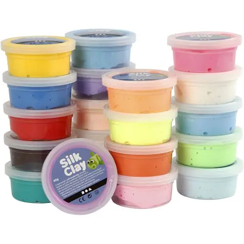 Creative Samotvrdnoucí modelovací lehká hmota Silk Clay  SADA 20 x 40 g barev