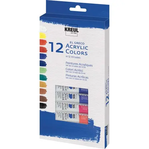 Sada Akrylových barev El Greco 12 barev 12x12ml - 1 ks