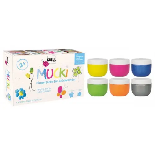Prstové barvy MUCKI pro chlapce - KREUL / sada 6 x 50 ml