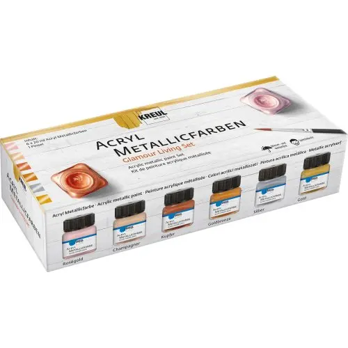 Kreul Sada Akrylová barva metalická KREUL GLAMOUR LIVING 6 x 20 ml
