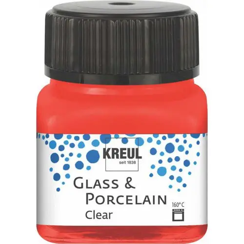 Kreul Barva na sklo a porcelán clear 20 ml TŘEŠŇOVÁ ČERVENÁ