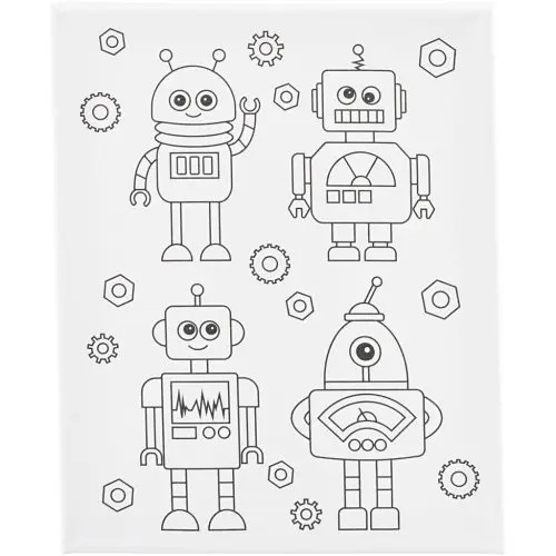 Creative Malířské plátno s předtiskem 24x30 cm ROBOTI