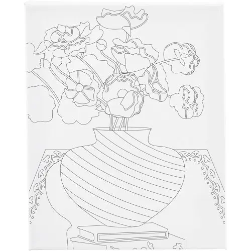 Creative Malířské plátno s předtiskem 24x30 cm KYTICE VE VÁZE