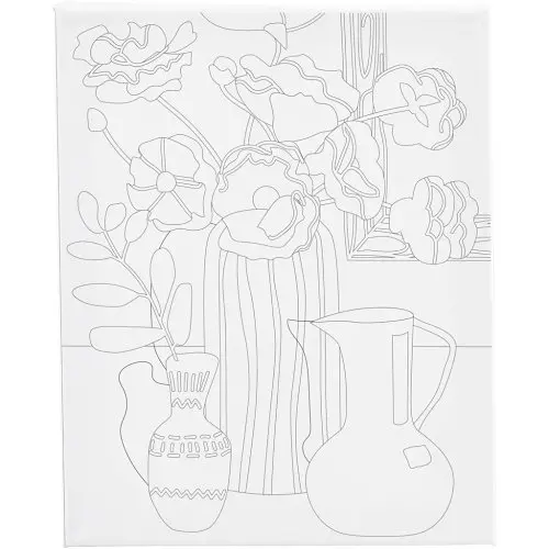 Creative Malířské plátno s předtiskem 24x30 cm VÁZA S KYTICÍ