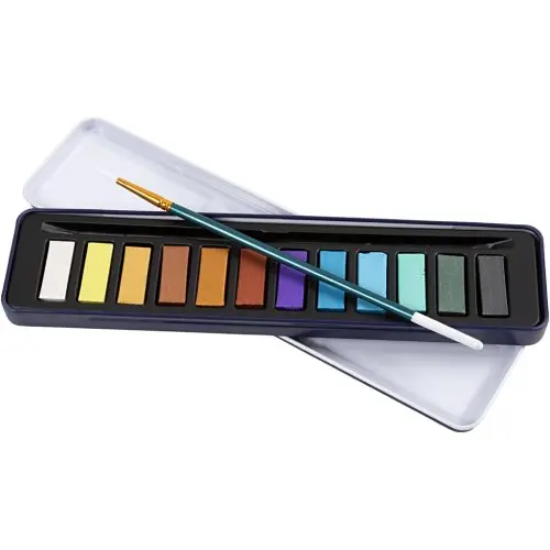 Creative Sada akvarelových barev COLORTIME 12 barev METALICKÁ