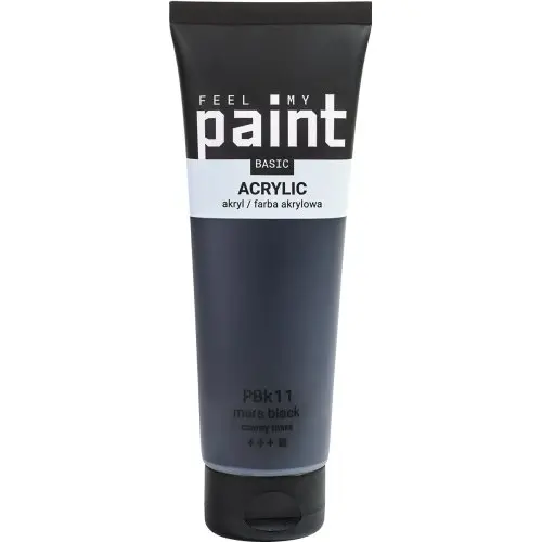 FeelMyPaint Akrylová barva FeelMyPaint 120 ml MARS ČERNÁ - certifikace o bezpečnosti dětských hraček