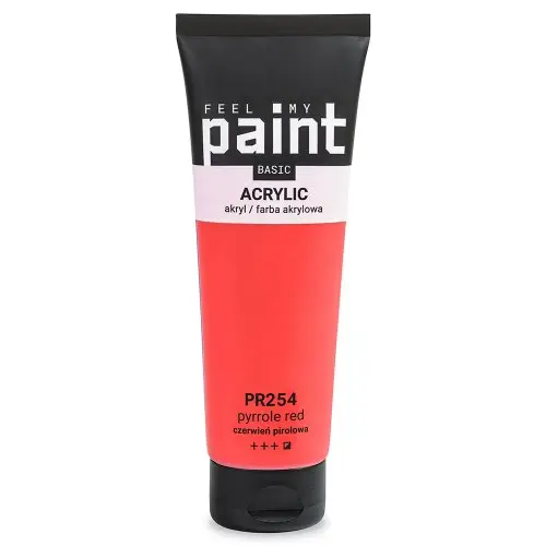 FeelMyPaint Akrylová barva FeelMyPaint 120 ml PYROL ČERVENÁ - certifikace o bezpečnosti dětských hraček