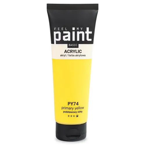 FeelMyPaint Akrylová barva FeelMyPaint 120 ml PRIMÁRNÍ ŽLUTÁ - certifikace o bezpečnosti dětských hraček
