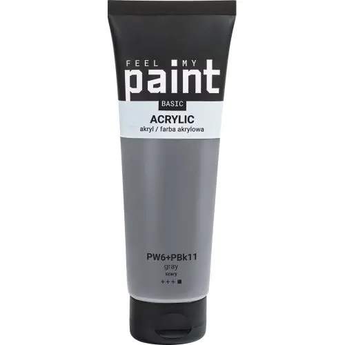 FeelMyPaint Akrylová barva FeelMyPaint 120 ml ŠEDÁ - certifikace o bezpečnosti dětských hraček